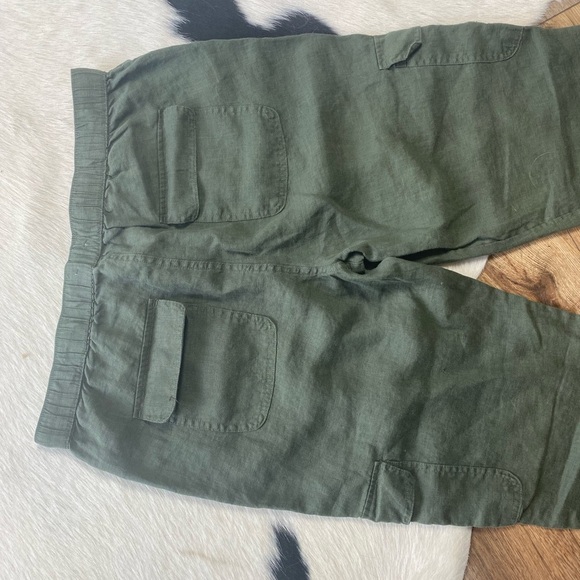 Nicole Miller New York women's linen jogger pants in a solid green - Picture 8 of 9
